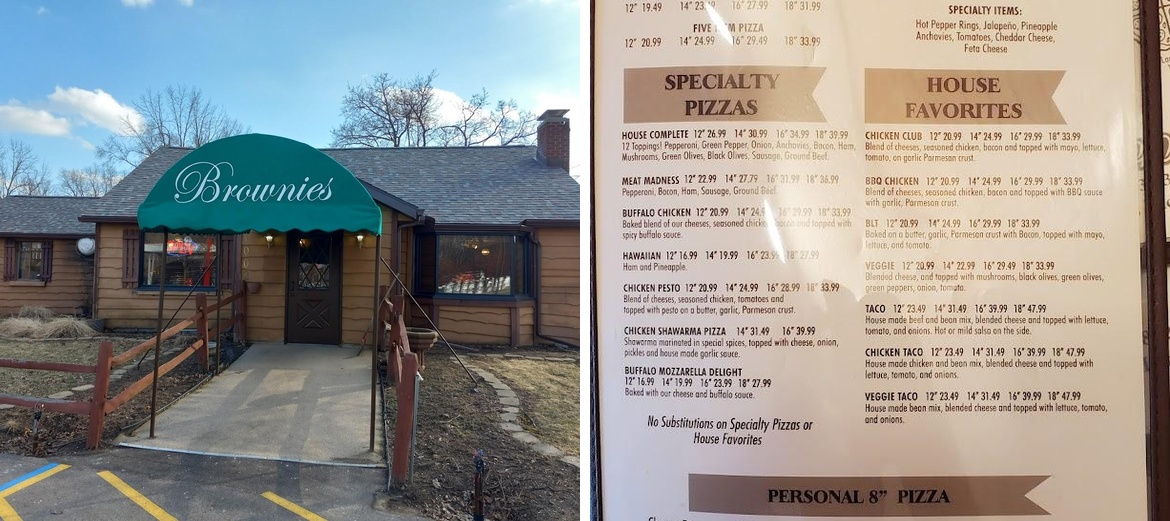 Brownie's House of Pizza Menu