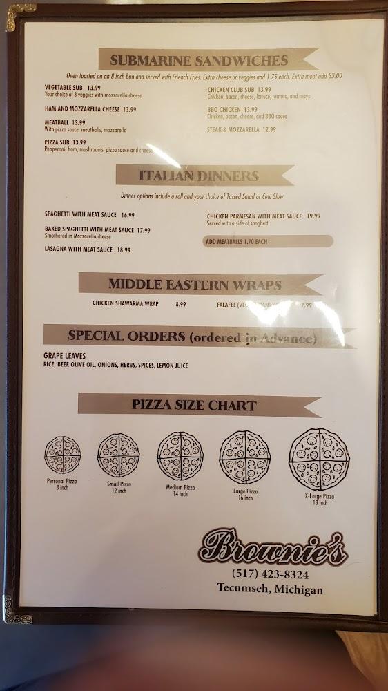 Brownie's House of Pizza Menu image 3