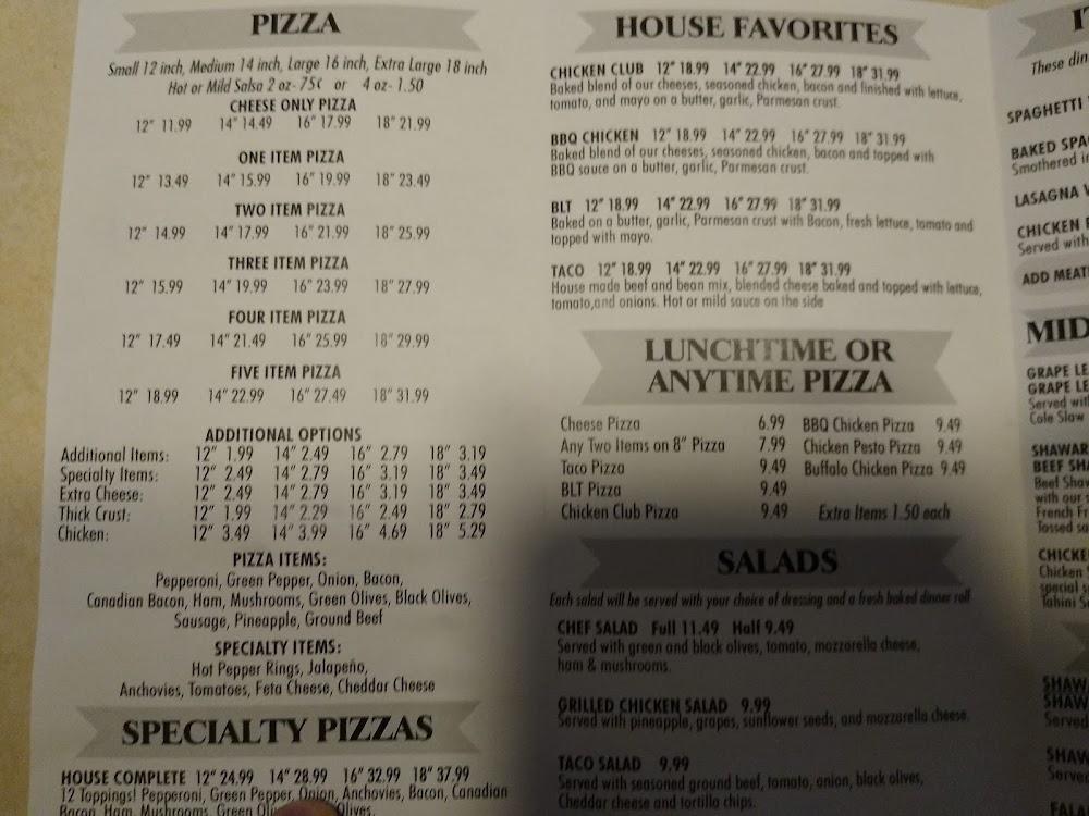Brownie's House of Pizza Menu image 4